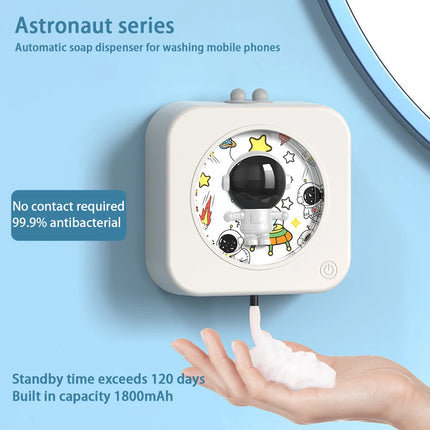 Smart Automatic Sensor Wall-Mounted Astronaut Soap Dispenser - Touchless Foam & Liquid Soap Dispenser For Bathroom Kitchen/Home