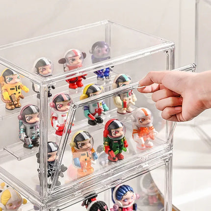 1pc Three Layer Transparent Display Rack Transparent Ladder Handmade Anime Car Model Blind Box Storage Box Jewelry Sorting Box