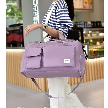 Carry On Travel Bag Large Capacity Weekender Overnight Duffle Bags with Shoe Compartment Sports Fitness Bags for Women