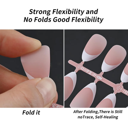 150Pcs Pre-made French False Nails Scarless Coffin Almond Fake Nail