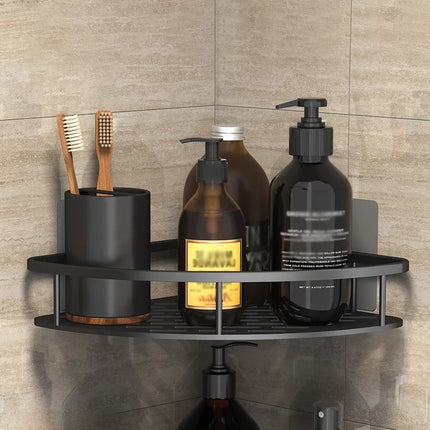 Bathroom Storage Rack No Drill Shelves Wall Mount Corner Shelf Shower Holder For WC Shampoo