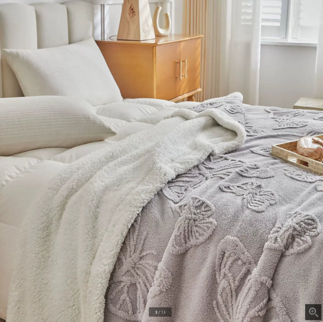 Nordic Style Tafurong Butterfly Pattern Napping Blanket Home Air Conditioning Sofa Blanket Bedding Blanket Versatile All Seasons