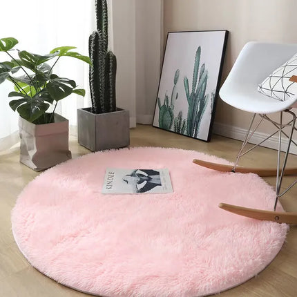 Plush round carpet living Room Decoration Children's Bedroom fluffy white carpet