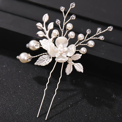 Fashion Crystal Pearl Rhinestone Hairpins Stick Hair Clip For Women Bridal Hair Accessories Party Wedding Hair Clips Jewelry
