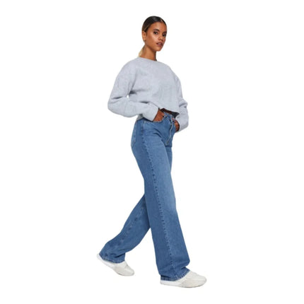 Trendyol TYZA Women's Jeans Casual Beltless Wide Leg Denim Plain Jeans Wide Leg Casual Pants Denim Pants