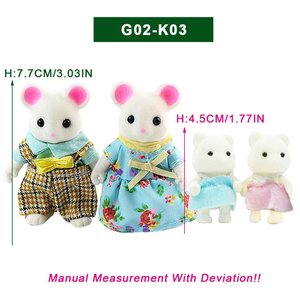 Doll Rabbit Sheep Cat Animal Minitature Furniture Set Pretend Play Simulation Doll House Toy Gift
