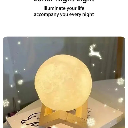 1 LED Moon Light Galaxy Light, DIY Moon Night Light, Girl, Boy, Child, Woman Birthday Gift, Bedroom Decoration (Warm Light)