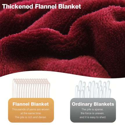 Extra Thick Blanket for Sofa Recliner Bed Warm 3 Layers Flannel Blanket for Winter , Plush Quilt Breathable Velvet Comforter