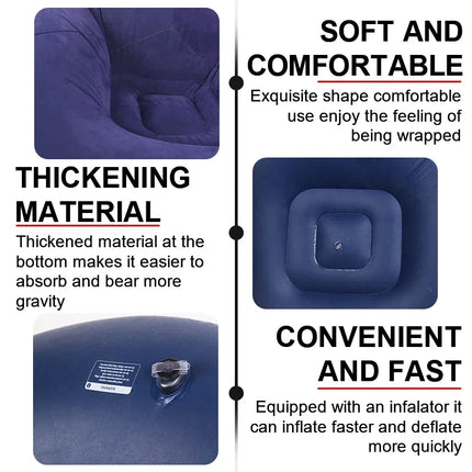PVC Lounger Seat Bean Bag Sofas Pouf Puff Couch Tatami Living Room