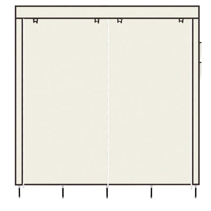 67" Clothes Closet Portable Wardrobe Clothes Storage Rack 12 Shelves 4 Side Pockets Beige
