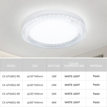 Hot Selling Ultra Thin Crystal Ceiling Lamp Round Ceiling Home Lamp Cool White Suitable for Balcony Kitchen Bedroom Light