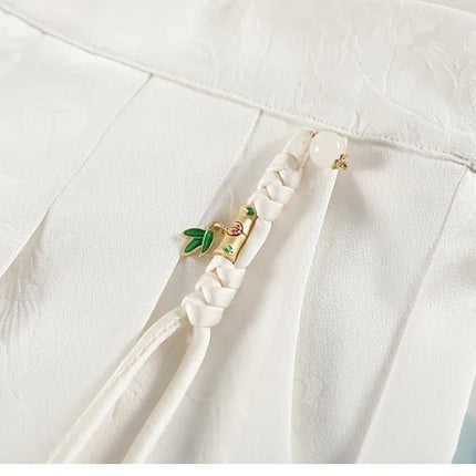 New Chinese Style Jacquard Wide Leg Satin Pants for Women Elegant Solid Office Lady Women's Casual Loose Pants Female