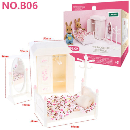 Forest Animal Family Dollhouse Furniture 1/12 Miniature Toys Girl Dolls Accessories