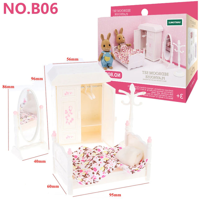 Forest Animal Family Dollhouse Furniture 1/12 Miniature Toys Girl Dolls Accessories