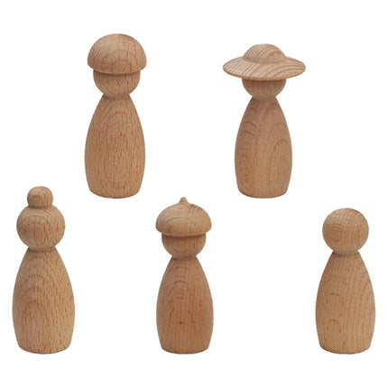 5 Pcs Suit Decoration Of Puppet Craft Kit Mini Paintable Peg People Wood Kits