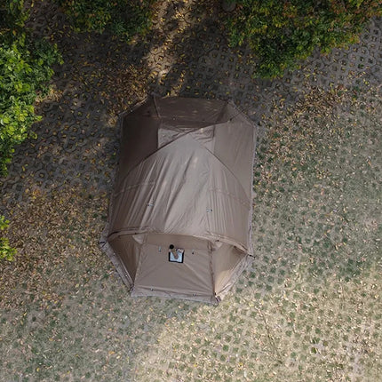 Fireproof 2 Person Winter Tent Hot Tent Waterproof Tunnel Dome Tent with Stove Jack and Snow Skirt for Camping Hiking 4 Season