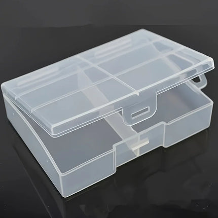 Durable Clear Battery Organizer Box - Holds 24 AA & AAA Batteries Plastic Storage Solution for Home Garage and Workshop No Power