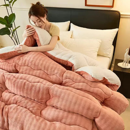 winter quilt with milk velvet spring autumn blanket student dormitory comforter single double blanket