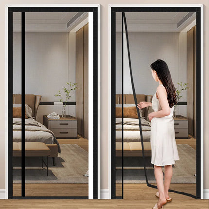 DTGJ Magnetic Door Screen,Black Side Door Magnetic Mosquito Net,Insect Proof Flight,Summer and Kitchen Indoor Invisible Net