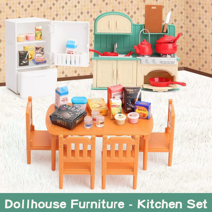 Dollhouse Furniture Set for Kids Toys Miniature Doll House Accessories Pretend