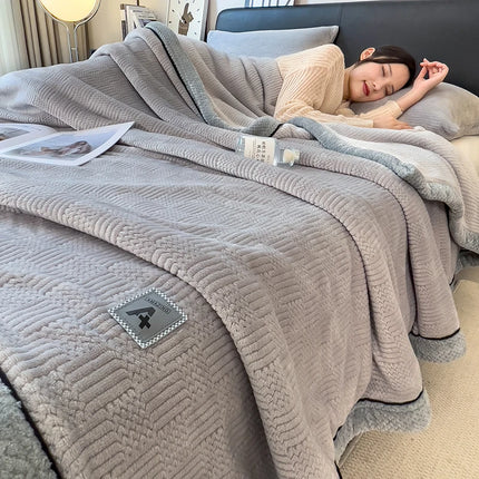 Category A Knitting Velvet Warm Autumn Winter Blanket Soft Warmth Sofa Blankets for Thorw Comfortable Breathable Knitted Blanket