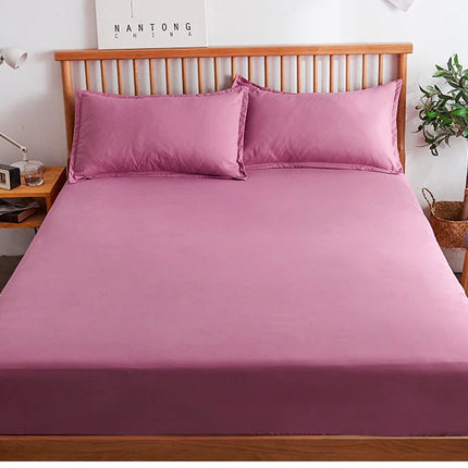 Cotton Fitted Sheet with Elastic Bands Non Slip Adjustable Mattress Covers for Single Double King Queen Bed,140/160/200cm