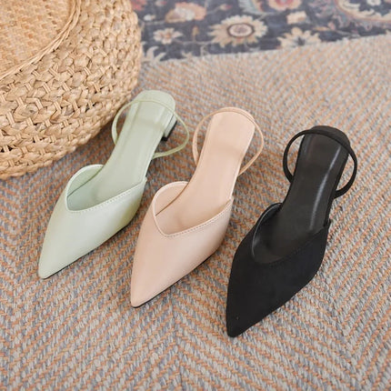 New Fashion Summer Women Pumps Woman Buckle Beige Single Shoes Square Heels Comfortable Dress Party Shoes