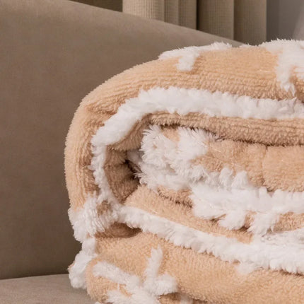 Winter Warm Fleece Lamb Wool Blanket for Bed Sofa Vintage Scottish Grid Throw Blanket
