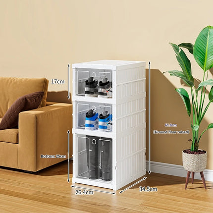 Stackable Shoes Cabinet Stackable Transparent Dustproof Shoe Cabinet Multi-functional Large Capacity Storage Organization Box