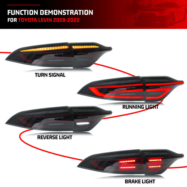 LED Tail Lights Center Lamp for Toyota Corolla 2020-2024 E210 Start-up Animation Sequential Signal Rear Lamps Assembly
