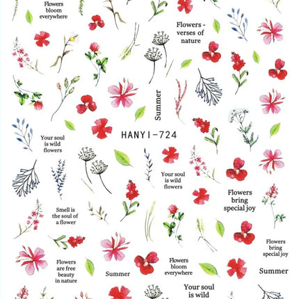 3d Nail Art Decals Elegant White RoyalBlue Roses Flowers