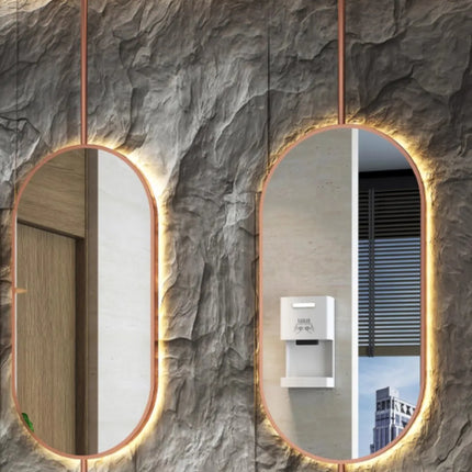 Ceiling Oval Hanging Mirror Modern Simple Home Decoration Bathroom Vanity Mirror LED Lighting Hd Cosmetic Mirror Size60x90cm
