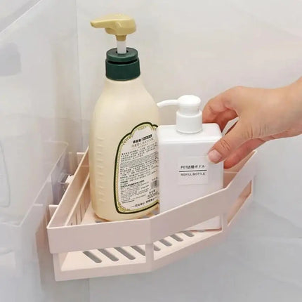 Bathroom Shelf Punch-free Wall Mounted Shampoo Storage Rack For Holder Square Aluminum Bath