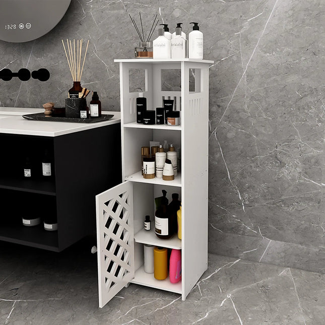 Bathroom cabinet, bathroom columns, bathroom cabinet with 1 door and shelves, for home, kitchen, living room, 78x22x22 cm