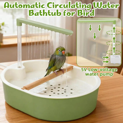 Parrot Automatic Shower Pet Bird Bath Cage Basin USB Electric Circulating Water Bird Bathtub for Lovebird Cockatiel Birds Toy