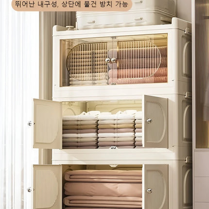 Household Foldable Storage Cabinet Multi-Layer Storage Cabinet Snack Toy Storage Cabinet Free Installation Movable Folding