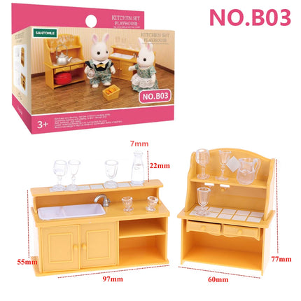 Forest Animal Family Dollhouse Furniture 1/12 Miniature Toys Girl Dolls Accessories