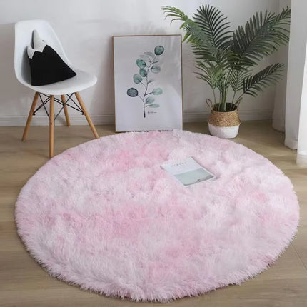 Plush Round Rugs For Girls Bedroom Soft Shaggy White Carpet In The Living Room Bedside Rugs