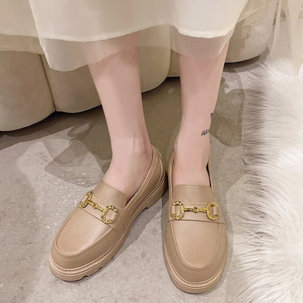 British Style Fashionable Outdoor Wear round Toe PVC Material Spring Autumn Season