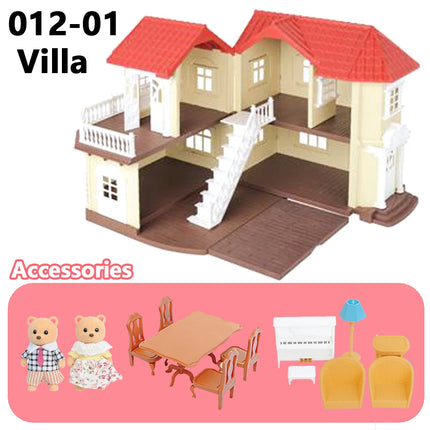 Dollhouse Castle Treehouse Auditorium Play House Miniature Furniture Model Kitchen Toy Girls Gift