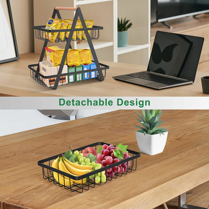 3 Tier Countertop Fruit Basket,Portable Fruit Bowle Basket Kitchen Organizer Storage & Dining Room Fruits Vegetable Bread Snacks