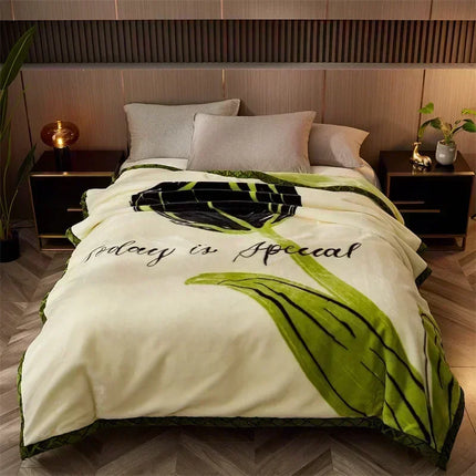 High-end Printed Warm Raschel Blankets for Winter Super Soft Warmth Weighted Blanket High-quality Antistatic Skin Friendly Duvet