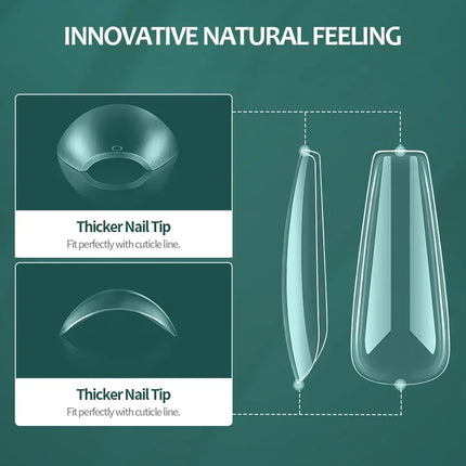 NAILPOP Soft Gel Nail Tips 600PCS Pre-Buff Full Cover