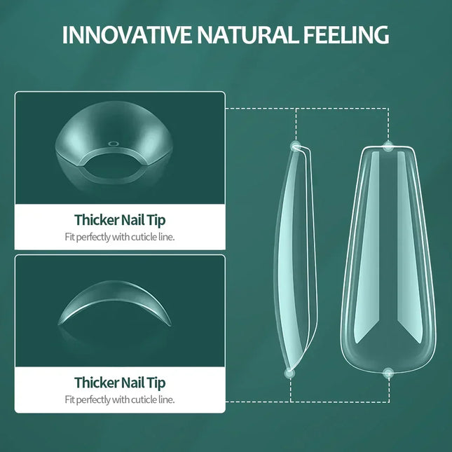 NAILPOP Soft Gel Nail Tips 600PCS Pre-Buff Full Cover