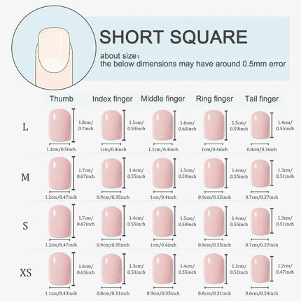 10pcs Pink French Handmade Nails Short French style Handmade Wear Nail for Women&Girl Whitening