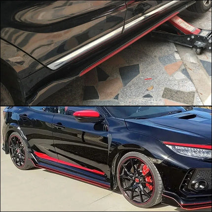 2M/2.2M Car Universal Side Skirts Extension Rocker Panels Lip Splitters 6PCS Side Spoiler For Civic Benz BMW ABS Car Accessories