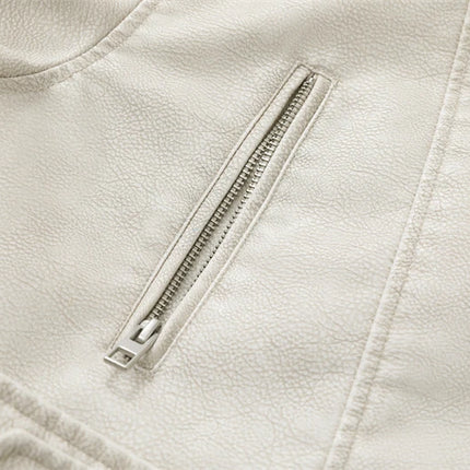 2024New Coal graysty le Women's washed leather jacket with belt, short coat with downgraded zipper and vintage lapel jacket