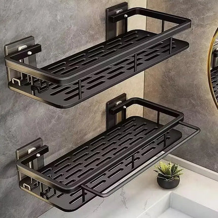 Bathroom Shelf No Drill Wall Mounted Shampoo Bottle Shower Corner Rack Toilet Storage Rack Aluminum