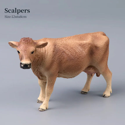 Farm Animal Models - Bull Milk Cow Poultry Educational Action Figures for Children's Cognitive Learning Collection