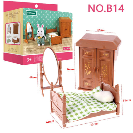 Forest Animal Family Dollhouse Furniture 1/12 Miniature Toys Girl Dolls Accessories